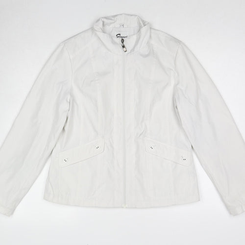 Eleganze Womens White Jacket Size 12 Zip