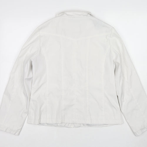 Eleganze Womens White Jacket Size 12 Zip