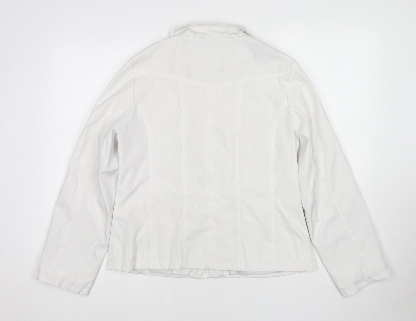 Eleganze Womens White Jacket Size 12 Zip