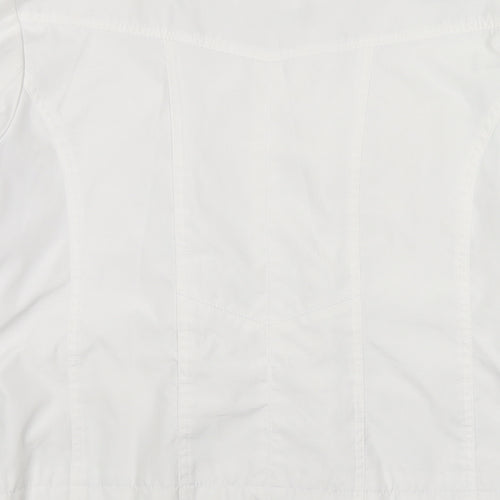 Eleganze Womens White Jacket Size 12 Zip