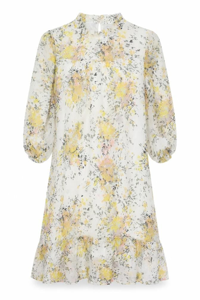 Saint Tropez Clothing Womens Multicoloured Floral Polyester A-Line Size XS Mock Neck Button