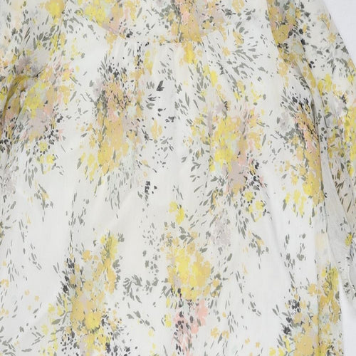 Saint Tropez Clothing Womens Multicoloured Floral Polyester A-Line Size XS Mock Neck Button