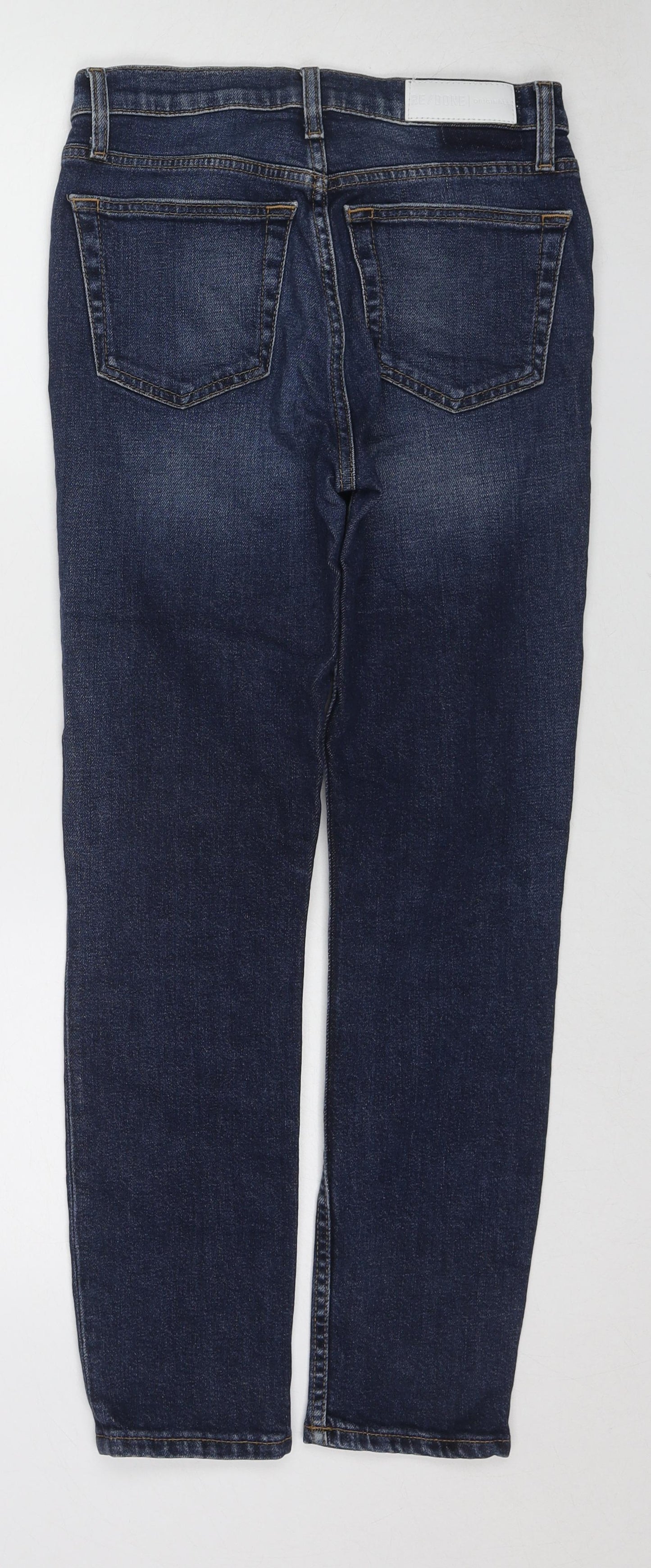 Redone Mens Blue Cotton Straight Jeans Size 25 in L27 in Regular Zip