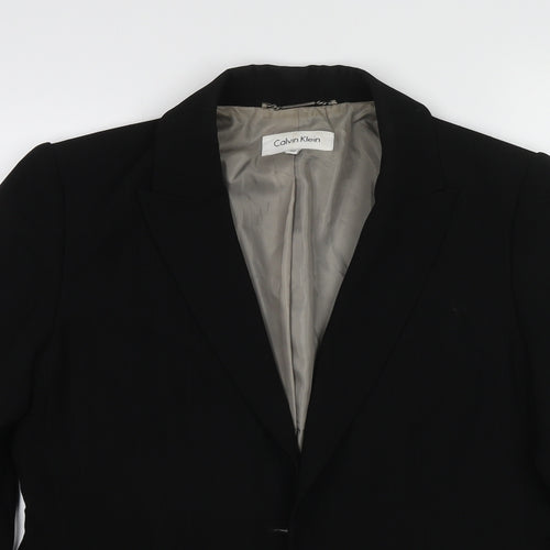 Calvin Klein Womens Black Polyester Jacket Suit Jacket Size 10