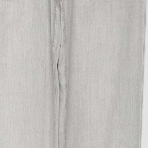 Denim & Co. Womens Grey Cotton Skinny Jeans Size 10 L32 in Slim Zip