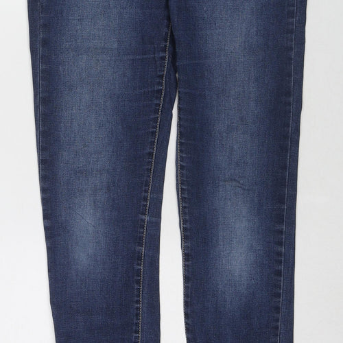 Denim & Co. Womens Blue Cotton Skinny Jeans Size 10 L29 in Regular Zip
