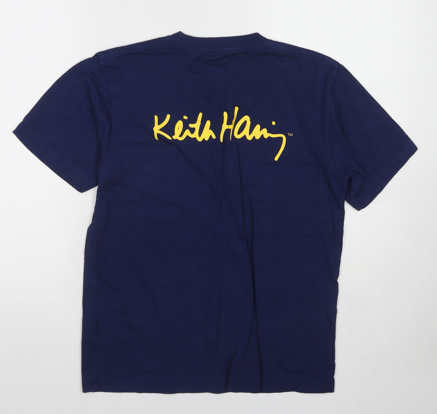 Uniqlo Mens Blue Cotton T-Shirt Size XS Round Neck - Keith Haring
