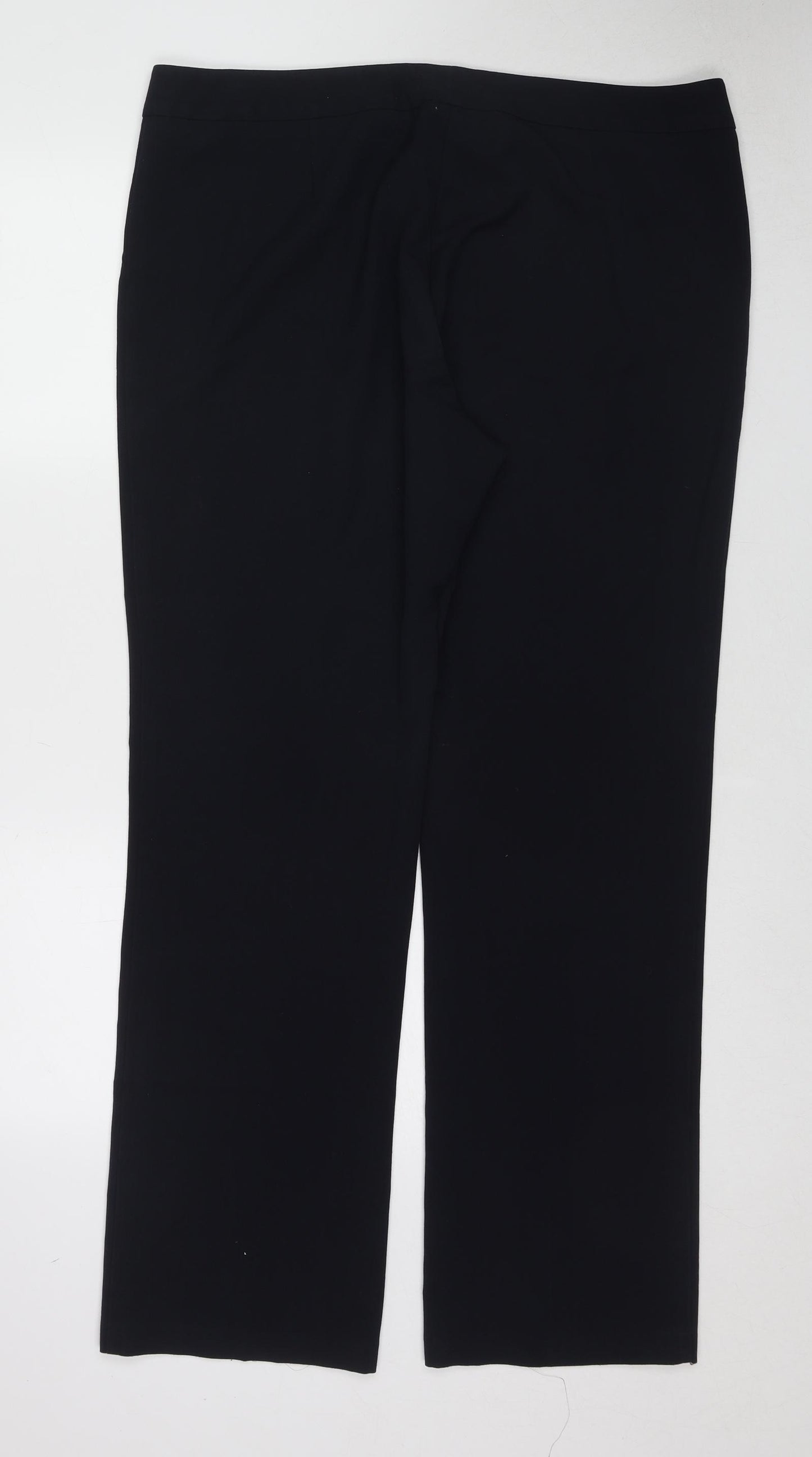 Marks and Spencer Womens Black Polyester Trousers Size 18 L31 in Regular Zip