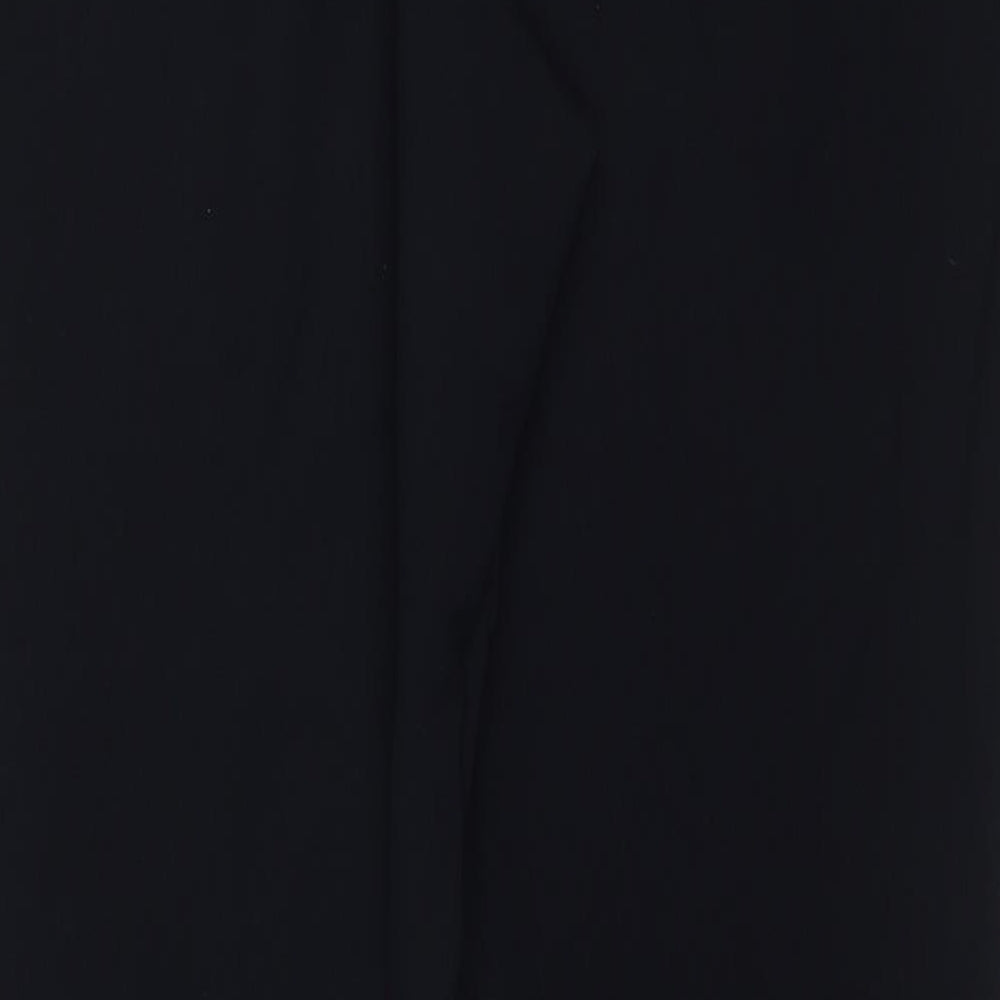 Marks and Spencer Womens Black Polyester Trousers Size 18 L31 in Regular Zip