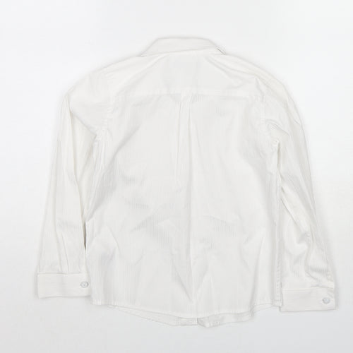 Autograph Boys White Polyester Basic Button-Up Size 6-7 Years Collared Button