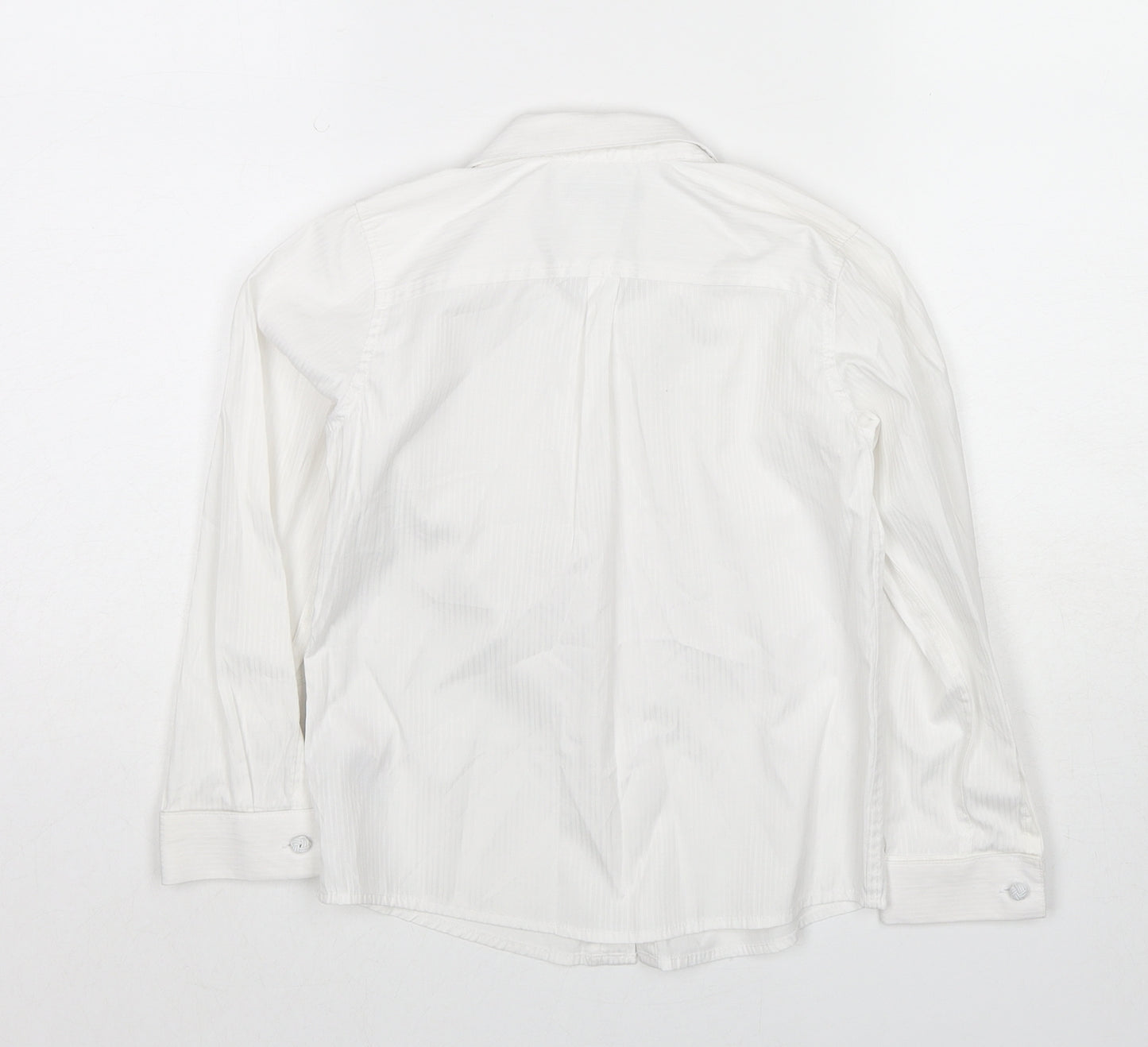 Autograph Boys White Polyester Basic Button-Up Size 6-7 Years Collared Button