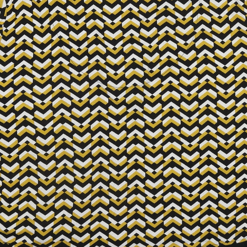 Marks and Spencer Womens Yellow Geometric Viscose Basic Blouse Size 18 V-Neck