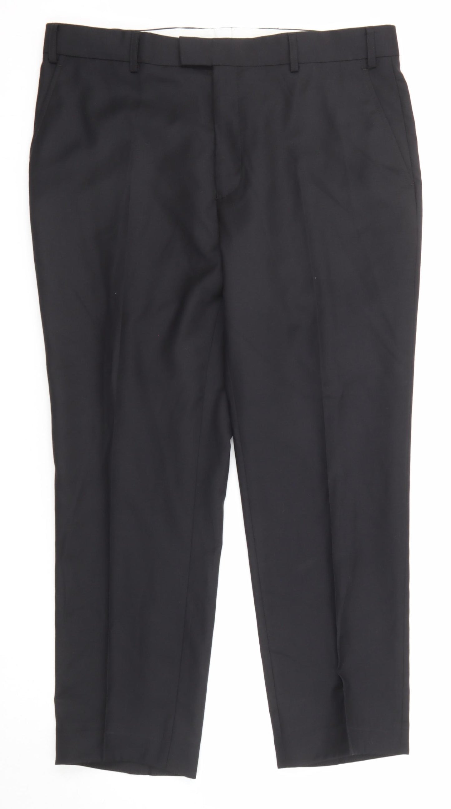 Samuel Slater Mens Black Polyester Dress Pants Trousers Size 36 in Regular Zip