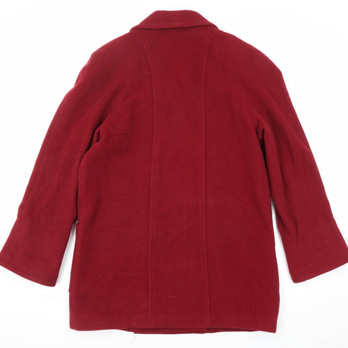 Premiere Collection Womens Red Pea Coat Coat Size 12 Button