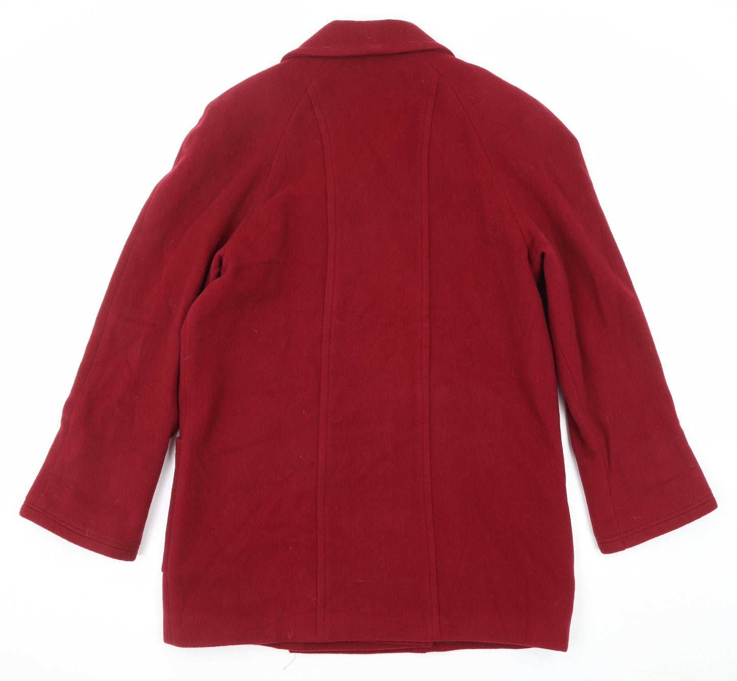 Premiere Collection Womens Red Pea Coat Coat Size 12 Button