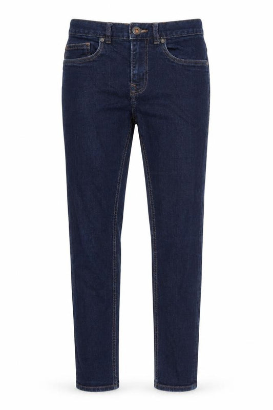 Front view of NEXT women’s blue cotton skinny jeans, size UK 26, in, 29-inch leg regular zip