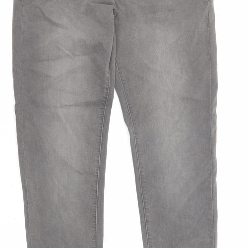Maniere De Voir Womens Grey Cotton Skinny Jeans Size 10 L30 in Regular Zip
