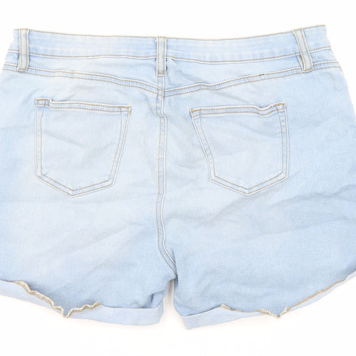 Denim & Co. Womens Blue Cotton Boyfriend Shorts Size 18 L4 in Regular Zip