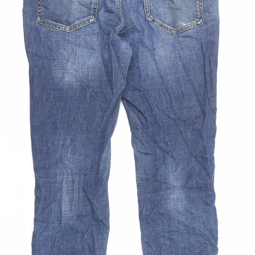 NEXT Womens Blue Cotton Skinny Jeans Size 10 L27 in Regular Zip