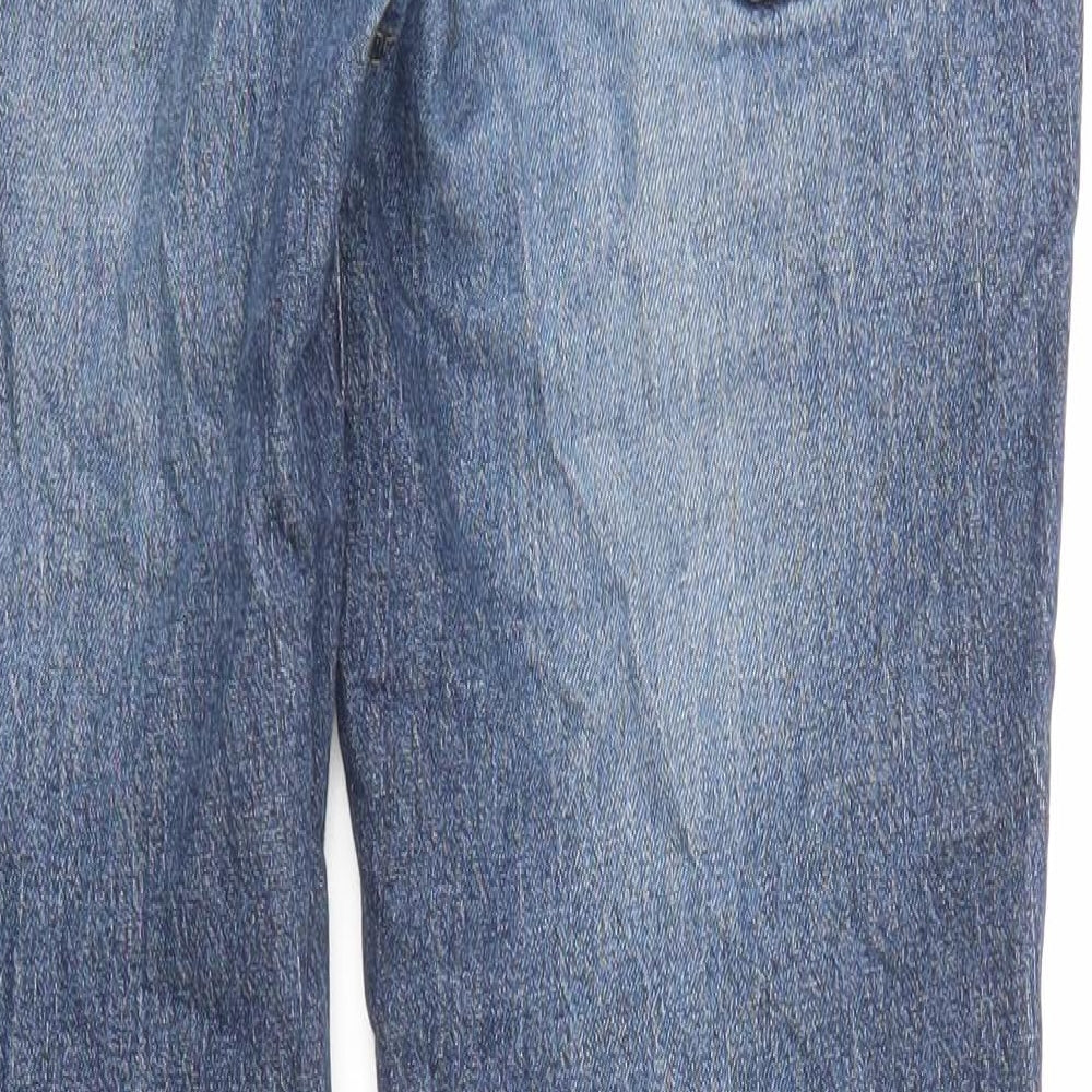 JACK & JONES Mens Blue Cotton Straight Jeans Size 29 in L29 in Regular Zip