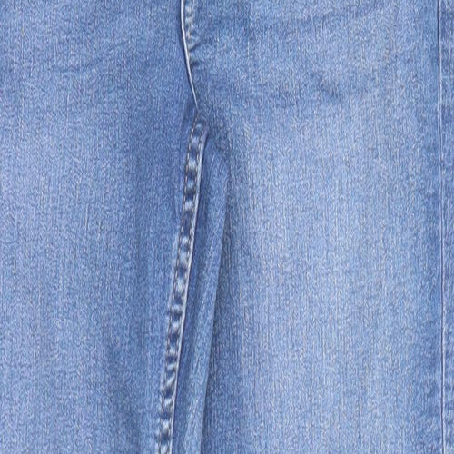 Marks and Spencer Womens Blue Cotton Skinny Jeans Size 8 L26 in Regular Zip