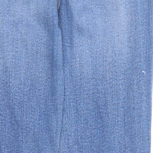 Marks and Spencer Womens Blue Cotton Skinny Jeans Size 8 L26 in Regular Zip