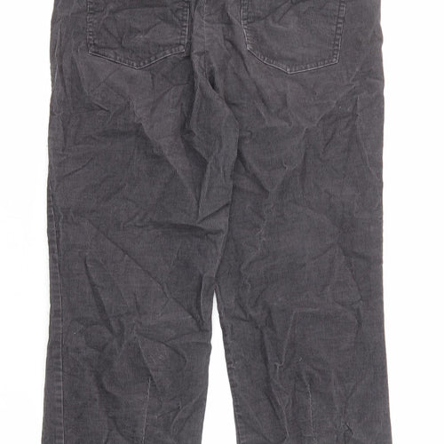Boden Womens Grey Cotton Trousers Size 12 L24 in Regular Zip