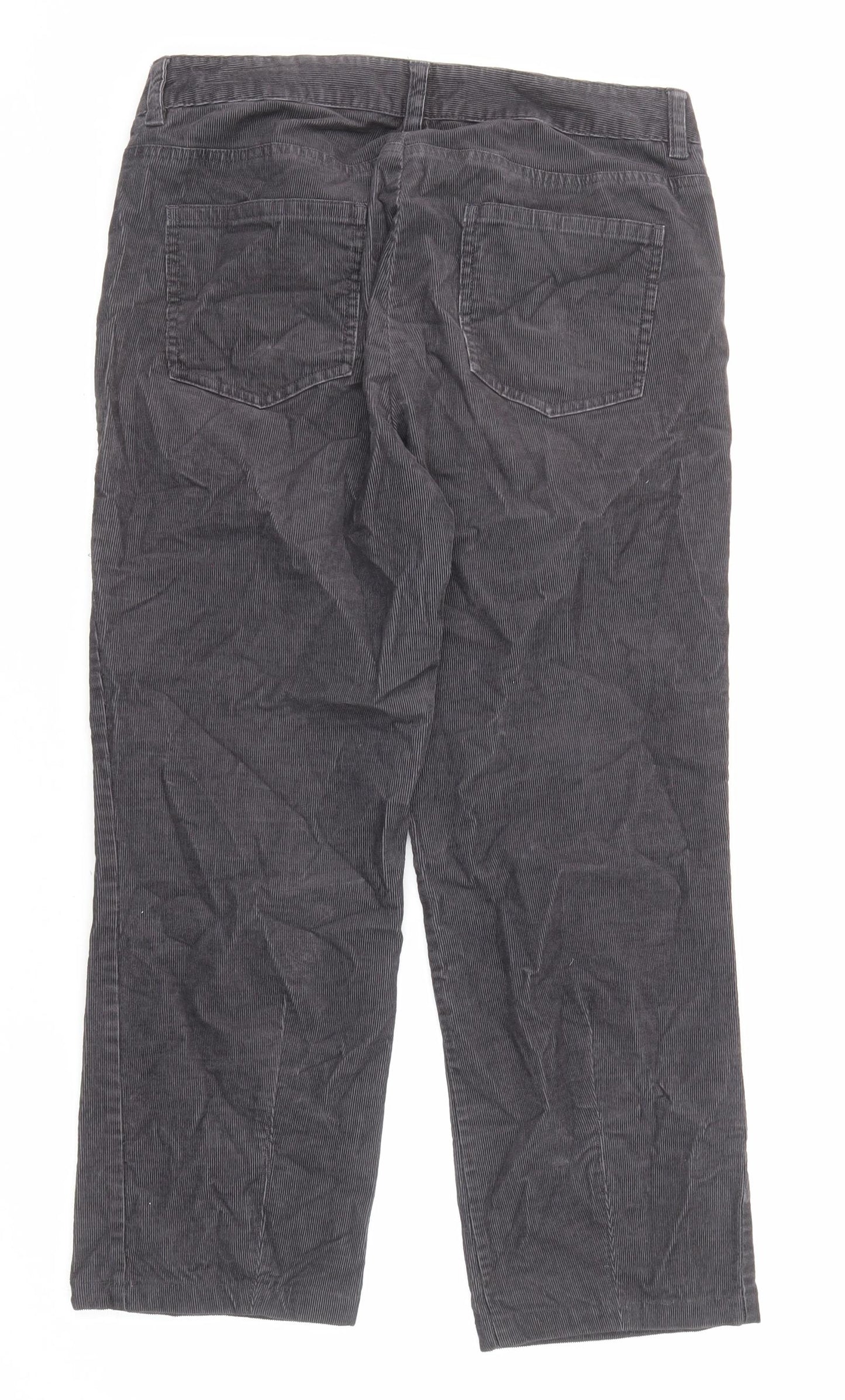 Boden Womens Grey Cotton Trousers Size 12 L24 in Regular Zip