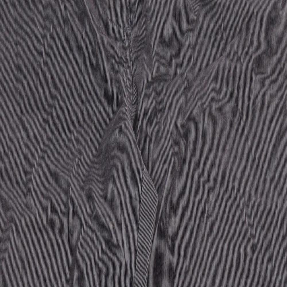 Boden Womens Grey Cotton Trousers Size 12 L24 in Regular Zip