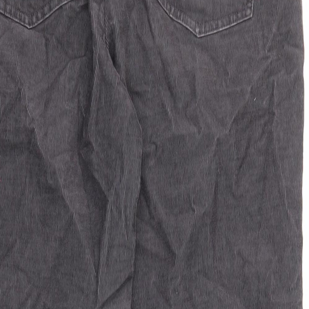 Boden Womens Grey Cotton Trousers Size 12 L24 in Regular Zip
