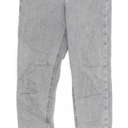 Topshop Womens Grey Cotton Skinny Jeans Size 26 in L32 in Regular Zip
