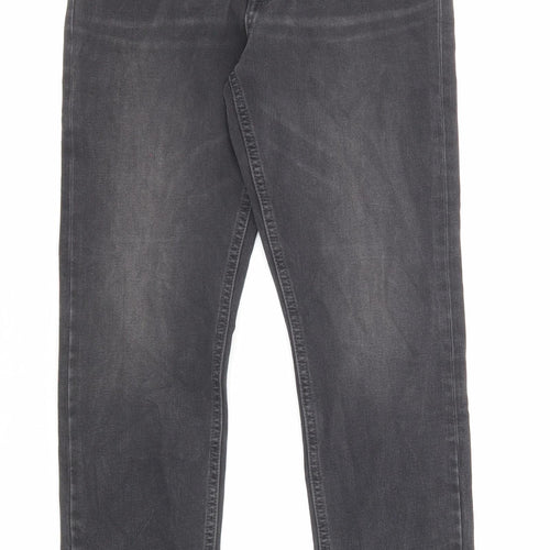 Marks and Spencer Womens Grey Cotton Skinny Jeans Size 8 L26 in Regular Zip