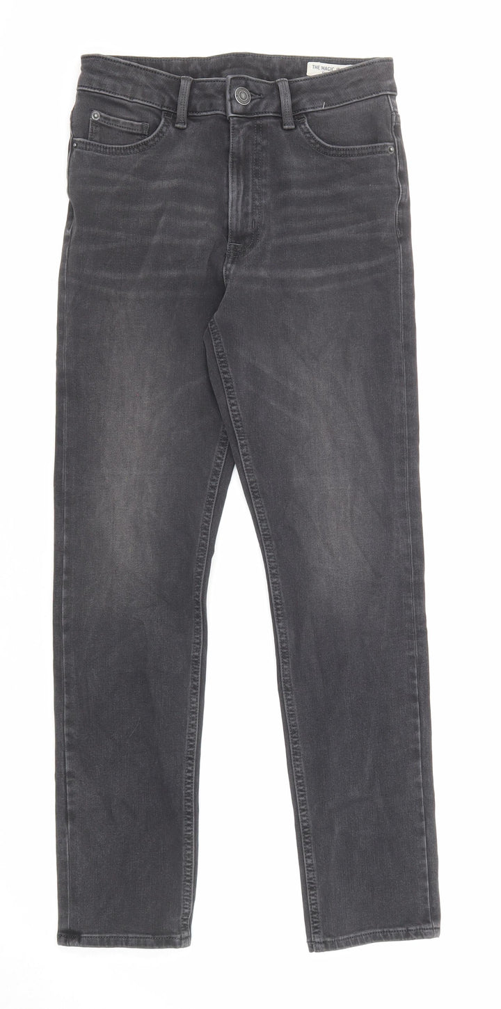 Marks and Spencer Womens Grey Cotton Skinny Jeans Size 8 L26 in Regular Zip