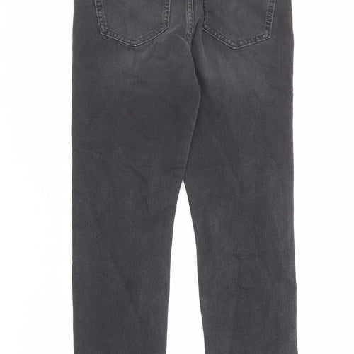 Marks and Spencer Womens Grey Cotton Skinny Jeans Size 8 L26 in Regular Zip