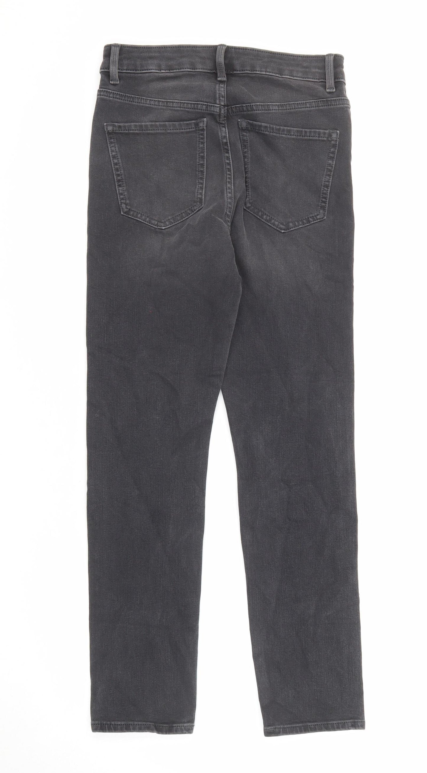 Marks and Spencer Womens Grey Cotton Skinny Jeans Size 8 L26 in Regular Zip