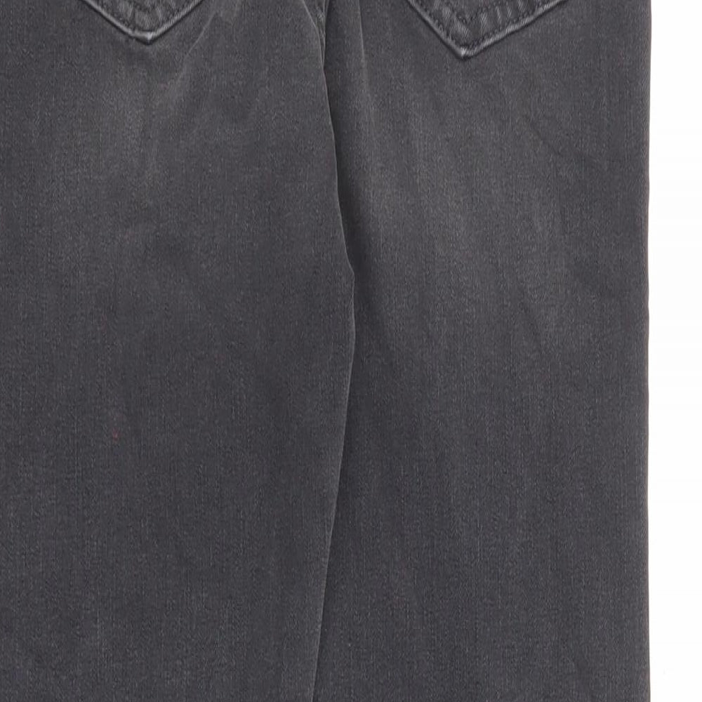 Marks and Spencer Womens Grey Cotton Skinny Jeans Size 8 L26 in Regular Zip