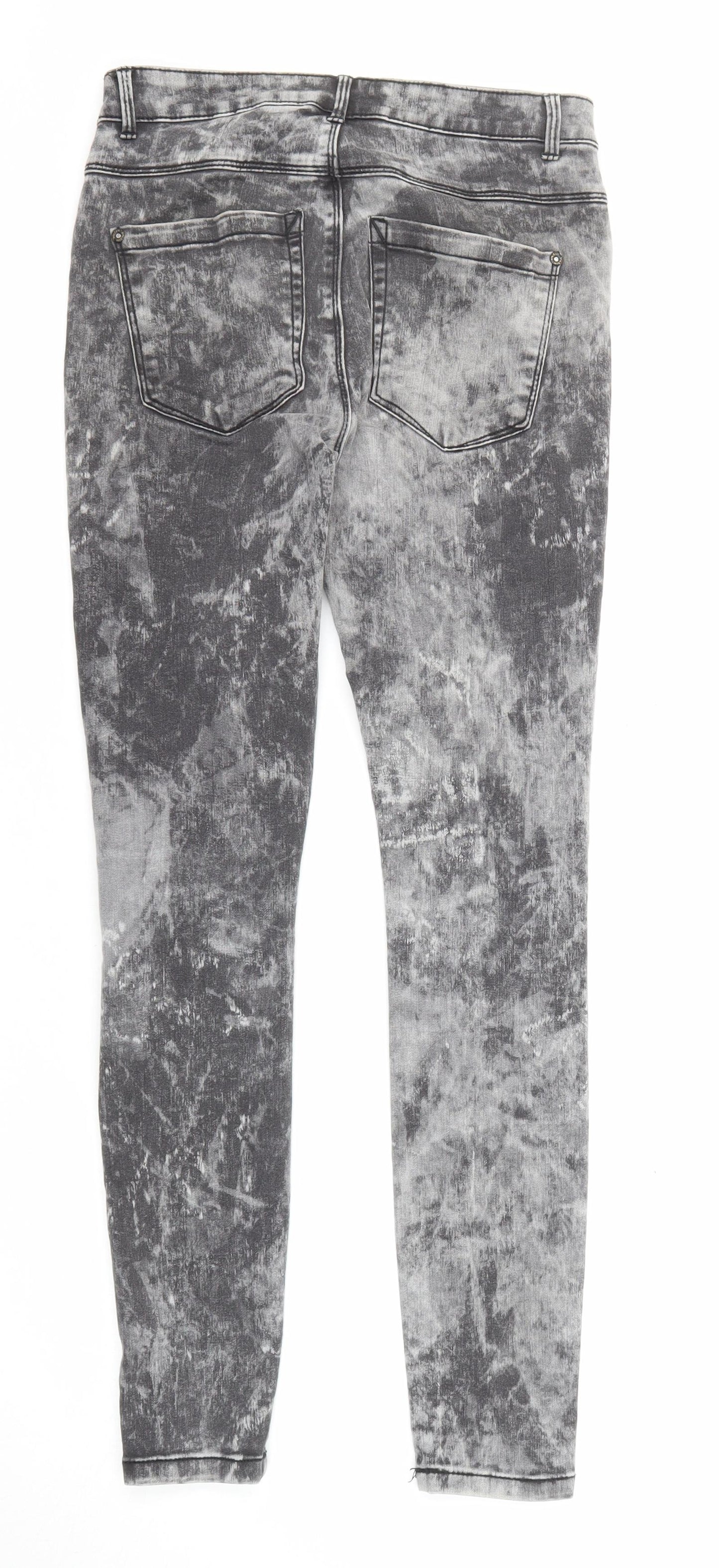 Onlly Womens Grey Cotton Skinny Jeans Size 25 in L27 in Regular Zip - Tie Dye