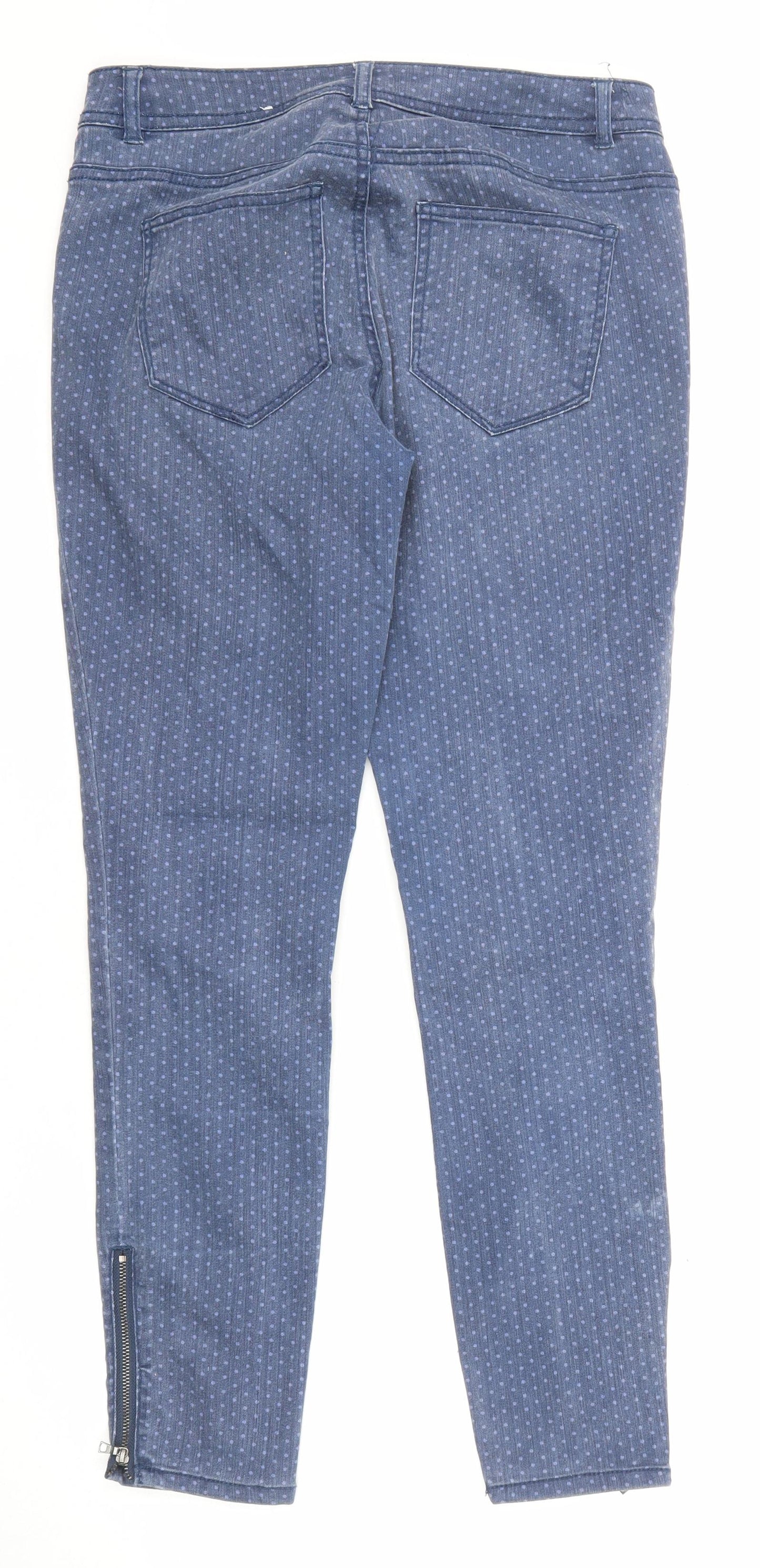Esprit Womens Blue Polka Dot Cotton Skinny Jeans Size 29 in L27 in Regular Zip - Ankle Zip