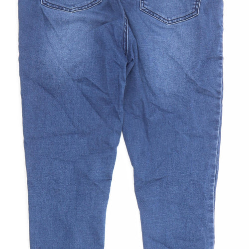 Nutmeg Womens Blue Cotton Skinny Jeans Size 14 L26 in Regular Zip