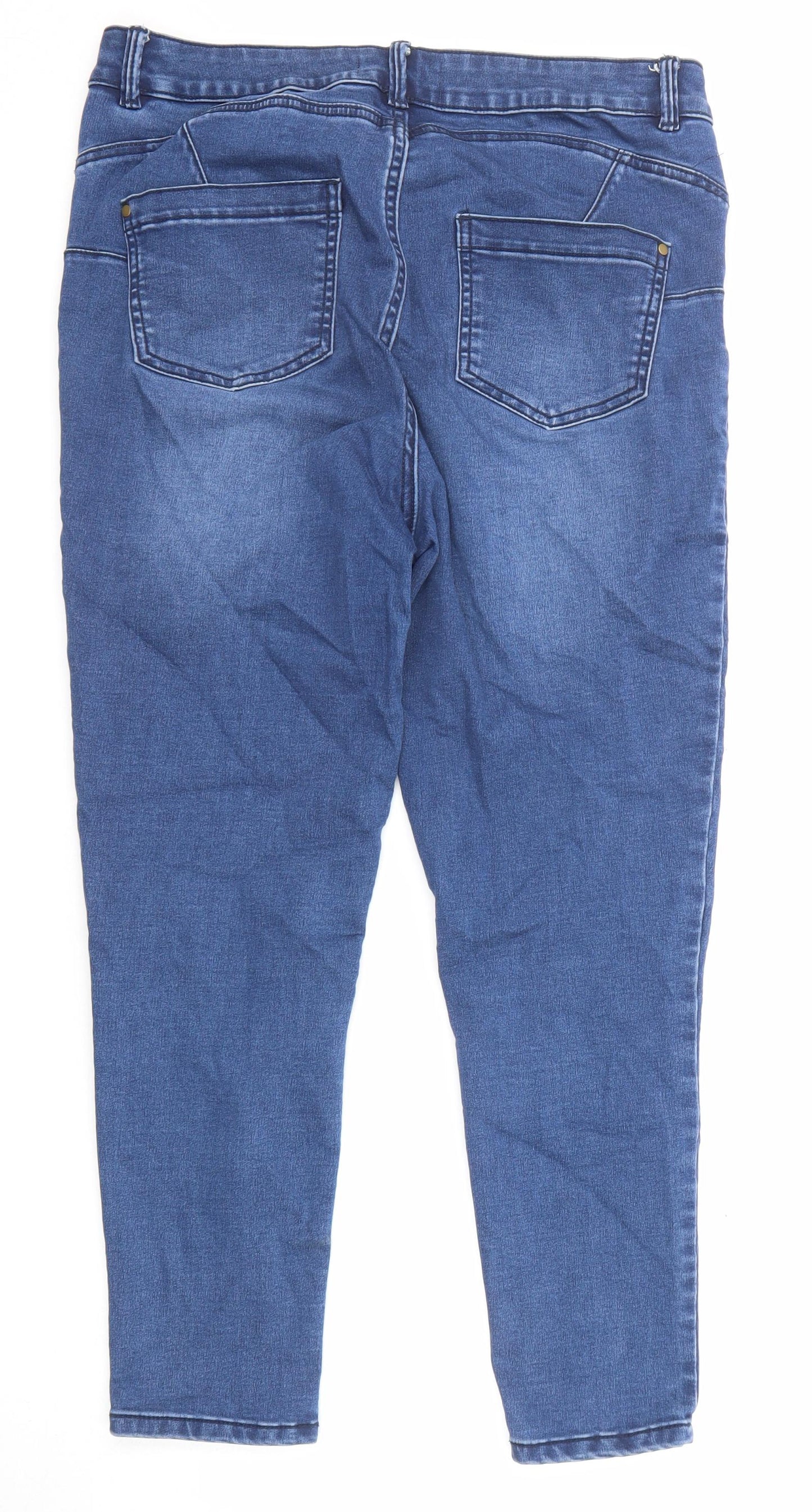 Nutmeg Womens Blue Cotton Skinny Jeans Size 14 L26 in Regular Zip