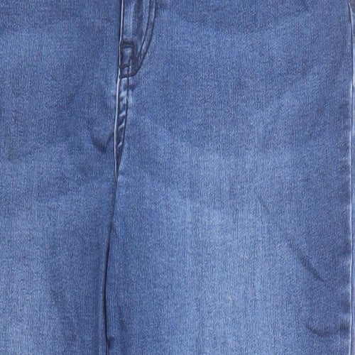 Nutmeg Womens Blue Cotton Skinny Jeans Size 14 L26 in Regular Zip