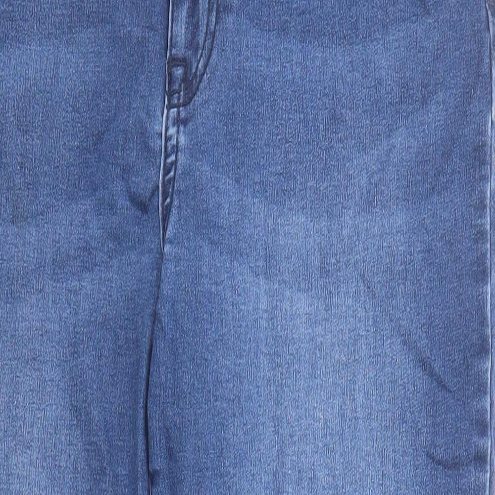 Nutmeg Womens Blue Cotton Skinny Jeans Size 14 L26 in Regular Zip