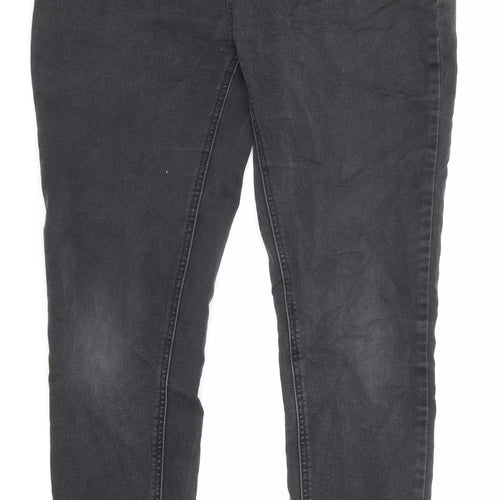 Diamonds & Diva Womens Grey Cotton Skinny Jeans Size 14 L29 in Regular Zip