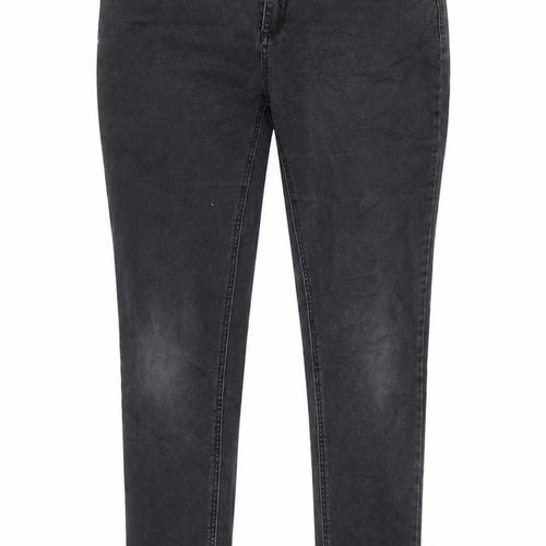 Diamonds & Diva Womens Grey Cotton Skinny Jeans Size 14 L29 in Regular Zip