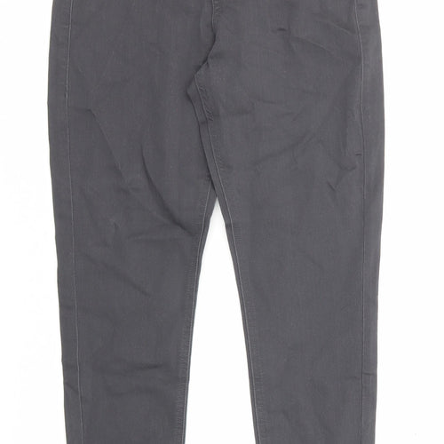 Marks and Spencer Womens Grey Cotton Skinny Jeans Size 8 L25 in Regular Zip