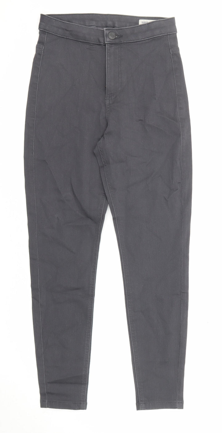 Marks and Spencer Womens Grey Cotton Skinny Jeans Size 8 L25 in Regular Zip