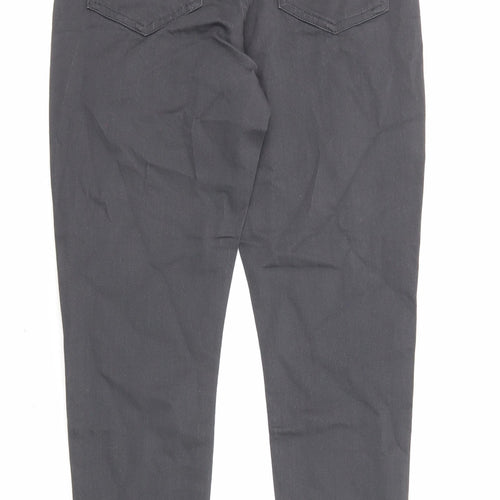 Marks and Spencer Womens Grey Cotton Skinny Jeans Size 8 L25 in Regular Zip