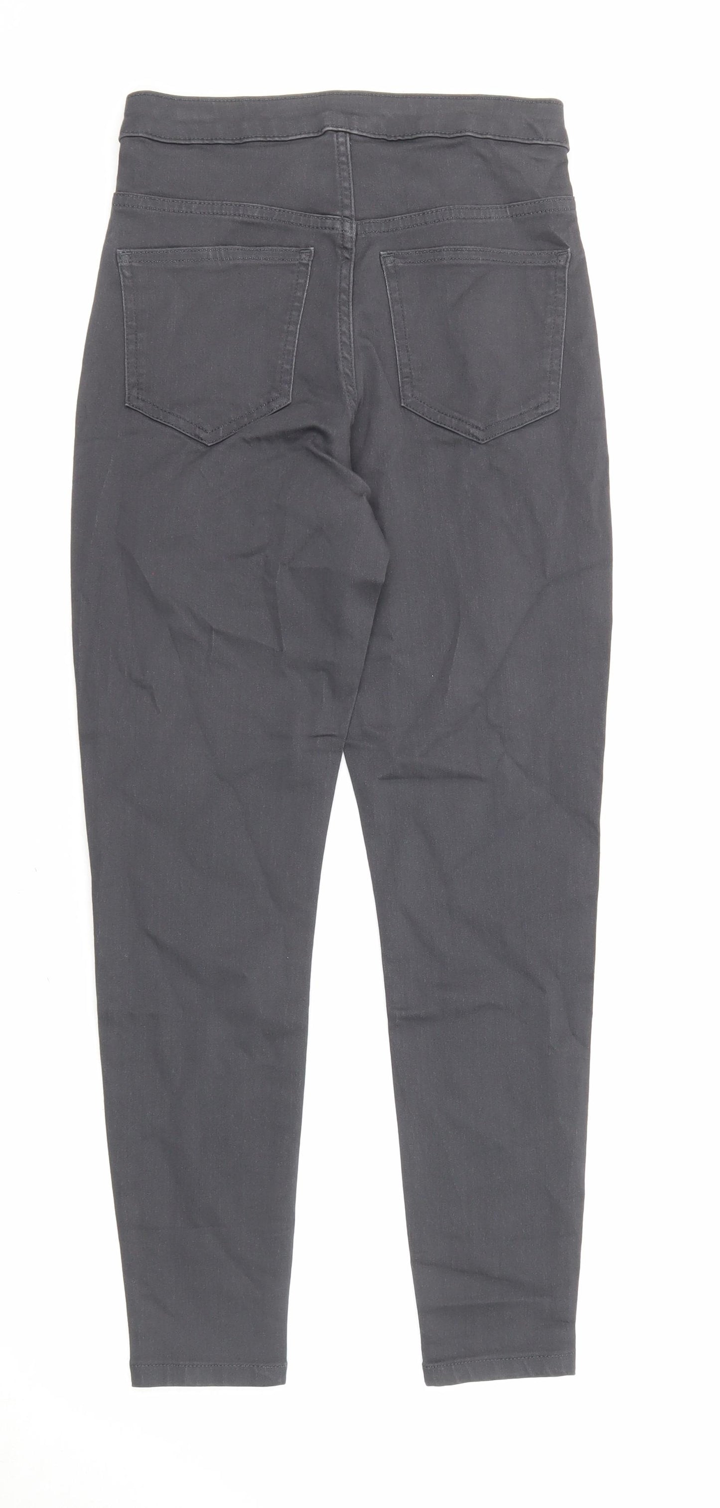Marks and Spencer Womens Grey Cotton Skinny Jeans Size 8 L25 in Regular Zip