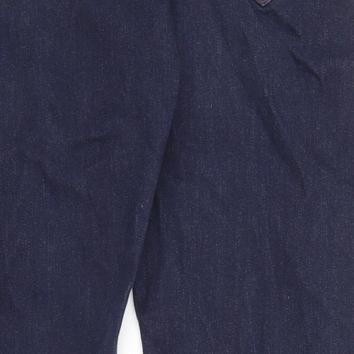 Marks and Spencer Mens Blue Cotton Straight Jeans Size 42 in L29 in Regular Zip