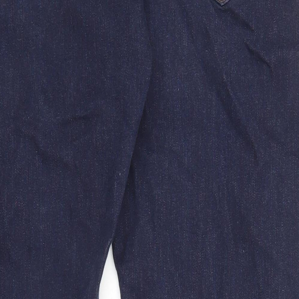 Marks and Spencer Mens Blue Cotton Straight Jeans Size 42 in L29 in Regular Zip